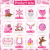 12PCS Cowgirl Party Decorations Western Cowgirl Honeycomb Centerpieces for Tables Lets Go Girls Party Decor for Birthday Baby Shower Supplies