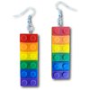 Long Colorful Lego Building Blocks Dangle Earrings by Pashal
