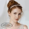 Lawie 20 Pack 5MM Thin Hard White Plastic Headbands Skinny Plain Blank Hairband with Comb Grip Teeth Slim Hair Hoop Holder Clasp Tiara Crown Base Headpiece Crafting DIY Accessories Bulk for Women Girl