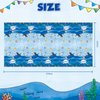 WERNNSAI Blue Shark Party Table Cover -2 PC 54” x 108” Ocean Theme Table Cloth Under The Sea Party Supplies Disposable Plastic Rectangle Tablecloth for Kids Shark Birthday Party Decor