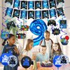 Video Game Theme 9th Birthday Party Decorations for Kids Blue Black Cheers to Level 9 Banner Hanging Swirls Level Up 9 Balloons Kit for Boys Girls 9 Years Old Game Controller Birthday Supplies Decor