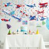 30 Pieces Airplane Hanging Swirls Decoration Airplane Party Supplies Airplane Foil Swirls Airplane Ceiling Whirls Airplane Spiral Streamers for Airplane Theme Party Baby Shower Birthday Party Favors