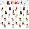 24 Pcs Pug Dog Hanging Decorations Pug Hanging Swirls Ceiling Swirls Pug Birthday Party Supplies for Pug Party Decorations