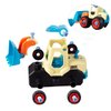 Beach Sand Toys for Toddlers Age 3-5,Outdoor Sandbox Toys, Kids Toys for 2 3 4 Year Old Boys, Stem Take Apart Construction Toys Truck, Excavator, Bulldozer, Ground Drill, Road Roller (Blue)