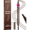 iMethod Microblading Eyebrow Pen - Eyebrow Pencil 2-in-1 Dual-Ended Eye Brow Pencils for Women with 3-Fork-Tip and Spoolie Brush Create Natural Hair-Like Defined Brows, Last All-Day, Dark Brown