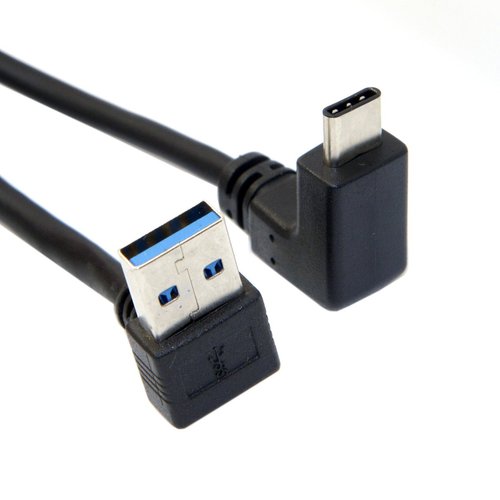 chenyang USB C to USB 3.0 90 Degree UP Angled Data Extension Cable for Tablet Mobile Phone Hard Disk Drive