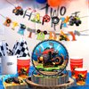 60 PCS Monster Trucks Birthday Decoration Monster Trucks Party Supplies Monster Trucks Party Plates and Napkins Monster Trucks Tablecloth Monster Trucks Birthday Banner