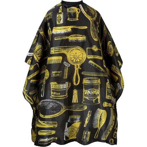 Borogo Professional Waterproof Hair Styling Cape Nylon Haircuting Salon Cape Gown Hair Salon with Snap Closure - 50" x 60" Yellow Prints