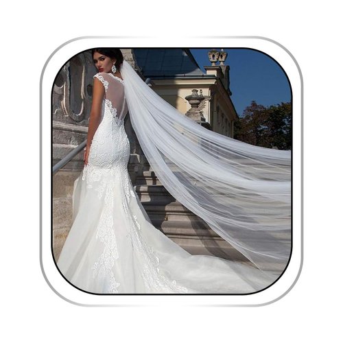 Bmirth 1 Tier Bride Wedding Veil Cathedral Length Ivory Bridal Veils Tulle Hair Accessories 118" Long Veils for Women