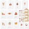 JOYIN 24 PCS Christmas Cards with Envelopes and Stickers, 12 White Different Designs Simplicity Bulk Xmas Greeting Cards 4" x 6" Inches for Wintertime Season, present Giving to Friends and Family