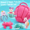 BenBen Ocean Stuffed Animal, 5 Pack Small Sea Creature Plush Toys and Shell Carrying Bag Set, Cute Plushies for Baby Kids, Sea Turtle, Octopus, Mermaid, Seahorse, Crab, Baby Shower, Stocking Stuffers