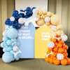 Blue Balloons Garland Kit Blush Nude Baby Blue Dusty Orange Dog Paw Print Balloons Arch Bone Balloon for Dog Themed Birthday Party Decorations Boys Girls Baby Shower Birthday Party Supplies