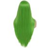 Tseses Fluorescent Green Long Straight Wigs for Women with Side Bangs Natural Halloween Party Hair Heat Resistant Synthetic Wig for Cosplay Party