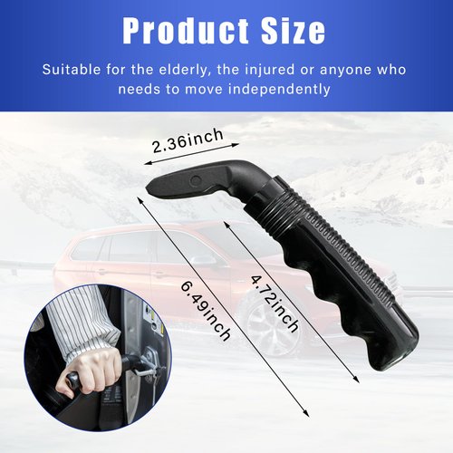 Augeny Car Door Handle for Elderly, Multifunctional Portable Vehicle Assist Support Handle, Automotive Door Assist Bar Helps Get Out, Universal Assistive Device for Seniors, Handicapped (Black)