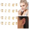 20 PCS Hair Jewelry for Braids with Crystal Rhinestone for Women Men Hair Accessories Braids, Dreadlock Braid Clips Non-Piercing Ear Cuffs Clip Jewelry (Gold)