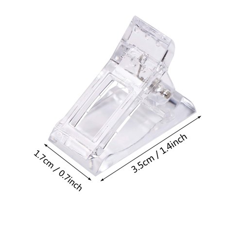 MIKIMIQI 5 Pcs Poly Gel Quick Building Nail Tips Clip Plastic Transparent Finger Extension UV LED Builder Finger Extension Clip Nail Tips Clips for Quick Building DIY Manicure Nail Art Tool