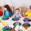 60Pcs Green Purple Monster Truck Party Paper Plates for Monster Truck Birthday Party 9in Racing Car Theme Disposable Tableware Dinnerware Set for Kids Boys Monster Truck Birthday Party Supplies