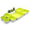Welaxy Drawer organizers bins felt trays desk storage bins dividers small drawers for office supplies closet cabinet socks makeup holder Back to School 7-piece Pack (Green)