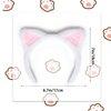 White Cat Ears Headband Hairband, Cute Animal Ears Headband, Soft Plush Cat Ear Headwear Hair Hoop for Halloween Cosplay Cat Costume Make Up Washing Face
