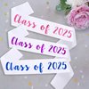 KETAOO 2PCS Class of 2025 Sash, Purple Foil White Finally Graduated Cheerleader Class of 2025 Sashes for Graduation Party Supplies
