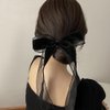 1pcs Hair Clips Gifts for Women Cute Hair Accessories for Women Girls teens Black Lace Velvet Hair Pins With Long Tail for Women Lady Tassel Ribbon Bow Hair Clips for Women Girls teens