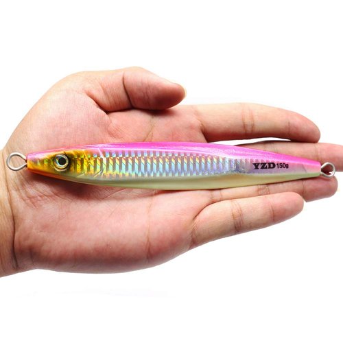 Speed Vertical Butterfly Jig Saltwater Jigging Lures 5 oz-7oz Deep sea Jigs Fishing Lure Artificial Knife Metal jig Hard Bait Boat Fishing Lure (Pink Laser 1 PCS, 200g(7-1/16oz))