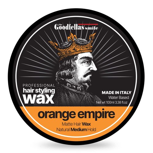 The Goodfellas' smile Hair Wax Fiber/Pomade, Matte with Medium Hold Formula, 100ml, Made in Italy (Orange Empire)