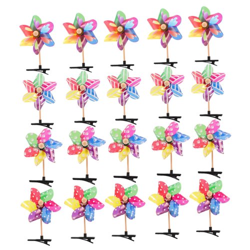 24pcs Windmill Hairpin Pinwheel Hair Bows Cartoon Hair Kids Favor Hair Barrettes Pinwheel Hair Clips Kids Hair Mini Clips for Hair Girls Metal Iron Clip Child Accessories