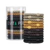 EVITA PERONI 12 Pcs Hair Ties No Damage High Elastics Ponytail Holders for Thick Thin Hair Loop Weave High Stretch Hair Tie for Women Hair Accessories (Black, Brown, Orange, Apricot)
