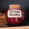 White Elephant Gifts for Adults, for Women, Men, Red Ceramic Bingo Money Jar Piggy Bank, Kitchen Home Decor, Funny Coin Jar, Mom Grandma Dad Boyfriend Gift