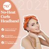 Heatless Curls Headband, Hair Rollers for Heatless Curls, 70" Velvet Heatless Curlers for Women Girls Overnight Curls, No Heat Hair Curlers to Sleep In - Orange