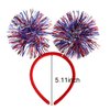 4th of July Head Boppers Independence Day Headband Patriotic Themed Party Hair Hoop Sphere Tassels Headwear Hair Band Glitter Hair Decorations White Blue Red Hair Supplies Hair Accessories 1PCS