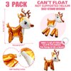 4D Deer Airwalker Walking Animal Balloon For Christmas Party Supplies Baby Showers Gender Reveal Birthday Decor, 3 Pack Self-Stand Reindeer Balloons Forest Critter Buck or Doe Deer Mylar Foil Balloons