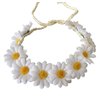 3PCS Fashion Sunflower Headband Hair Crown Wreath Headpiece Hair Band Tool Tie Wrap Wreath​ For Bridal Beach Scenery Festivals Girls Lady​ Seaside Holiday​(White)