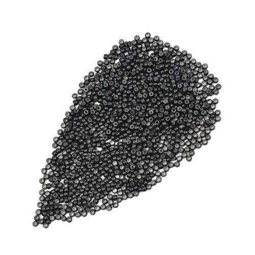 200 Pcs 3.0mm Hair Beads Silicone Lined Copper Nano Rings Micro Links Beads for Hair Extensions (Black)