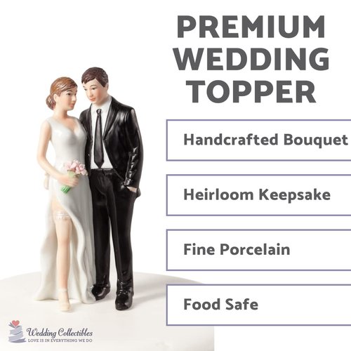 Personalized Funny Sexy Tender Touch Bride and Groom Weddding Cake Topper: Custom Hair Color Available