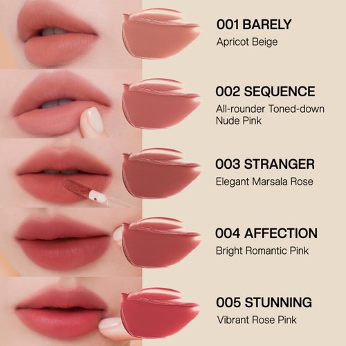 MUZIGAE MANSION Objet Lip Stain (Unique Paint Tube Design) – Velvet Matte Tint, Long-Lasting Waterproof Lipstick, Hydrating Korean Makeup, Red & Rose Gloss, K-Beauty Tinted Lipstain (03 STRANGER)