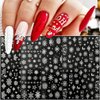 8PCS Snowflake Nail Art Stickers White Glitter Snow Nail Design 3D Self Adhesive Nail Decals Snowflakes Sticker for Nails Art Accessories Shiny Decal Manicure Winter New Year Christmas Nail Decoration