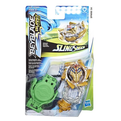 Beyblade Burst Turbo Slingshock Sphinx S4 Starter Pack – Battling Top & Right/Left-Spin Launcher, Age 8+
