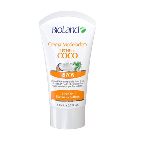 Bioland Coconut Milk Curl Cream - Ultra-Defining & Frizz-Control Cream for Curly Hair - 6.76 fl oz (200mL)