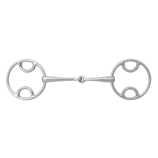 Korsteel Stainless Steel Jointed Beval Loose Ring Snaffle Bit, 5.5"