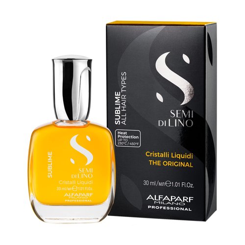 Alfaparf Milano Semi di Lino Cristalli Liquidi Hair Oil Serum and Diamond All-In-One Leave-In Fluid Set for All Hair Types - Heat Protector - Smooths, Adds Shine - Instant Hair Makeover- Vegan Formula