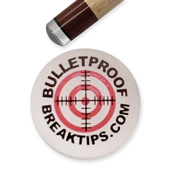 Bulletproof Break Tips - Polymer Break & Jump Tip | Professional Pool Cue Tips & Pool Stick Accessories | Billiards Accessories for Adults & Pool Players | Comes with Patch & Sticker! 13mm, 1 Count