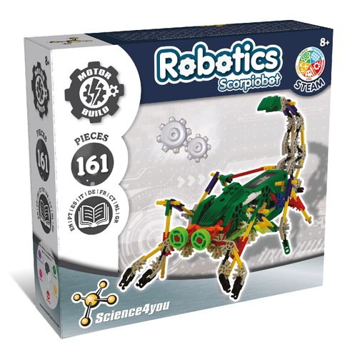 Science4you Scorpiobot Robotics Kit for Kids - Building Robot Toys for Kids 8-12 Year olds, Robot Kit with 161 Pieces, Stem Building Games, Robots for Kids, Gift for 8+ Year Olds Boys and Girls