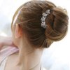 Sankuwen Flower Rhinestones Hair Combs Accessories,Perfect Mother's Day Gifts,Brithday gifts(Style B,Grey)