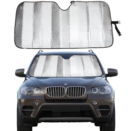Windshield Sun Shade for Car Silver Thicken 5-Layer UV Reflector Auto Front Window Sunshade Visor Shield Cover and Keep Your Vehicle Cool(57" × 27.5")
