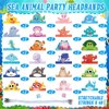 Tinlade Animal Headbands, 48 Pcs Jungle Safari Animal Sea Animals Birthday Party Hats Paper Crowns for Kids (Ocean Animal)