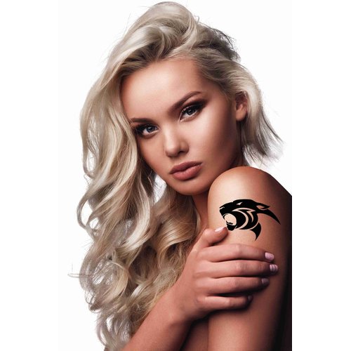 Dopetattoo 6 Sheets Temporary Tattoos Panther Tattoo Temporary Tattoo Neck Arm Chest for Women Men Adults