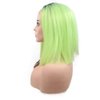 Kalisa Ombre Short Bob Wig Neon Green Lace Front Wigs for Women Synthetic Fluorescent Yellow Lace Wig with Dark Hair Roots Summer Cosplay Drag Queen Shoulder Length Straight Hair Wig
