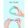 Giftty Teething Tube with Safety Shield Baby Hollow Teether Sensory Toys Gum Massager, Food-Grade Silicone for Infant 3-12 Months Boys Girls, 1 Pair with 4 Cleaning Brush Included (Pink+Mint)